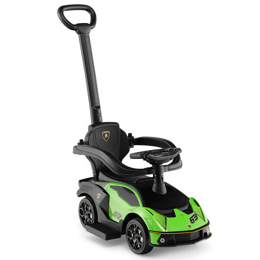 3-in-1 Licensed Lamborghini Ride on Push Car with Handle Guardrail-Green LuxuryLifeWay Online Store