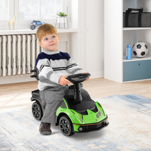 3-in-1 Licensed Lamborghini Ride on Push Car with Handle Guardrail-Green LuxuryLifeWay Online Store
