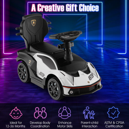 3-in-1 Licensed Lamborghini Ride on Push Car with Handle Guardrail-Green LuxuryLifeWay Online Store