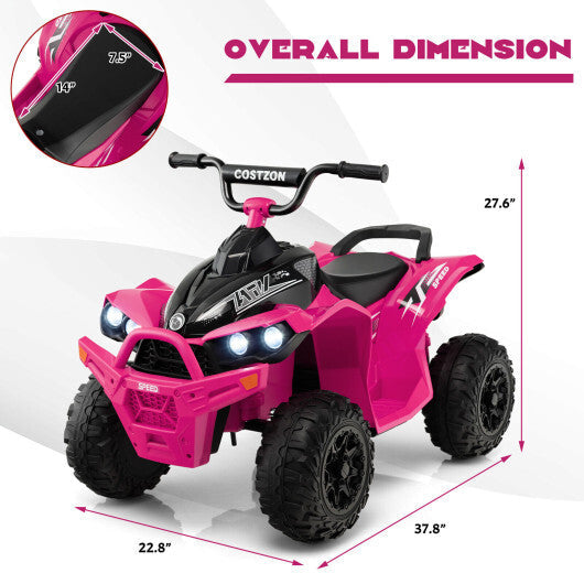 12V Kids Ride On ATV with High/Low Speed and Comfortable Seat-Pink LuxuryLifeWay Online Store