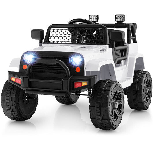 12V Kids Ride On Truck with Remote Control and Headlights-White - Color: White LuxuryLifeWay Online Store