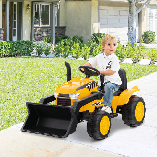12V Kid's Ride on Excavator with Adjustable Digging Bucket-Yellow LuxuryLifeWay Online Store