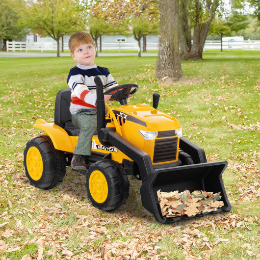 12V Kid's Ride on Excavator with Adjustable Digging Bucket-Yellow LuxuryLifeWay Online Store