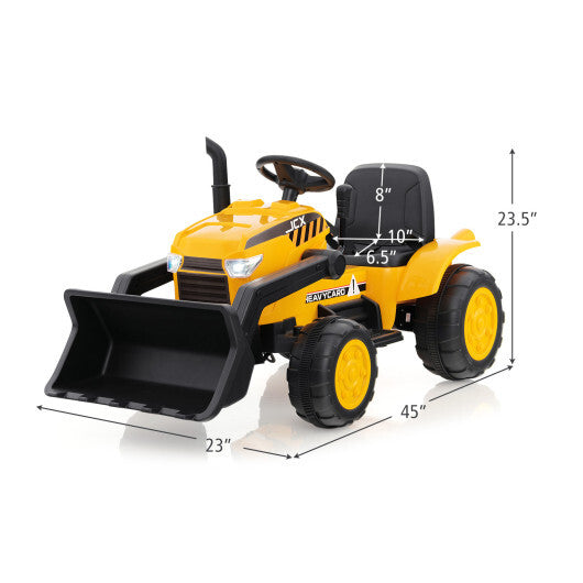 12V Kid's Ride on Excavator with Adjustable Digging Bucket-Yellow LuxuryLifeWay Online Store