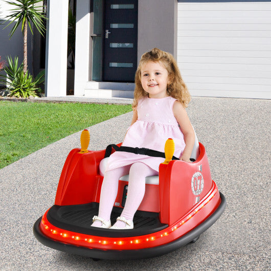 12V Electric Kids Ride On Bumper Car with Flashing Lights for Toddlers-Red - Color: Red LuxuryLifeWay Online Store