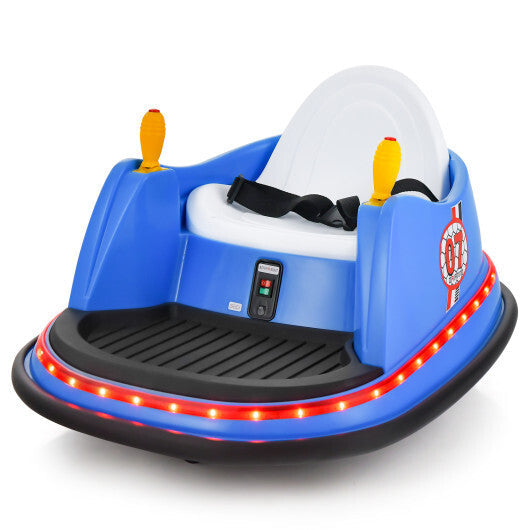 12V Electric Kids Ride On Bumper Car with Flashing Lights for Toddlers-Blue LuxuryLifeWay Online Store