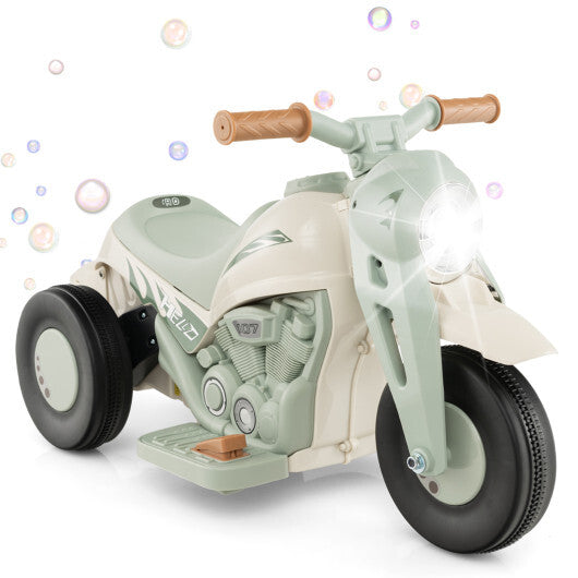 6V Kids Electric Ride on Motorcycle with Bubble Maker and Music-Beige LuxuryLifeWay Online Store