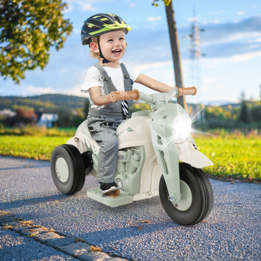 6V Kids Electric Ride on Motorcycle with Bubble Maker and Music-Beige LuxuryLifeWay Online Store