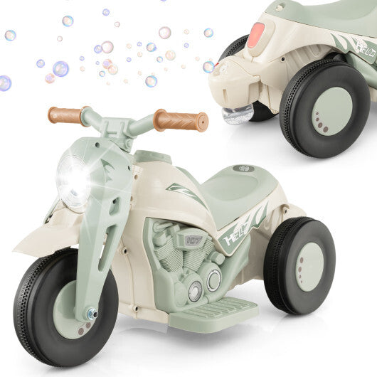 6V Kids Electric Ride on Motorcycle with Bubble Maker and Music-Beige LuxuryLifeWay Online Store