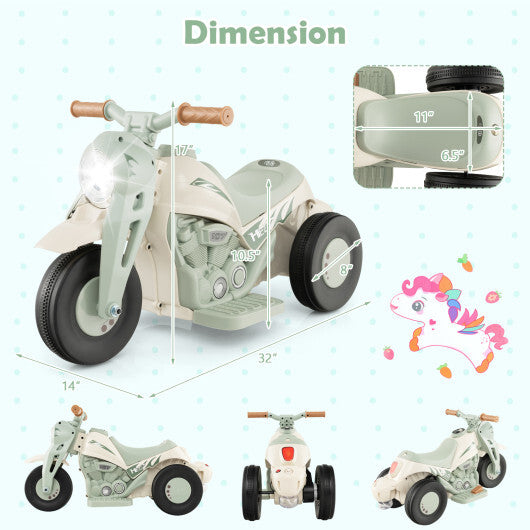 6V Kids Electric Ride on Motorcycle with Bubble Maker and Music-Beige LuxuryLifeWay Online Store