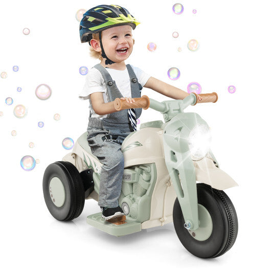 6V Kids Electric Ride on Motorcycle with Bubble Maker and Music-Beige LuxuryLifeWay Online Store