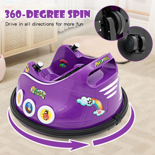 12V Electric Ride On Car with Remote Control and Flashing LED Lights-Purple LuxuryLifeWay Online Store