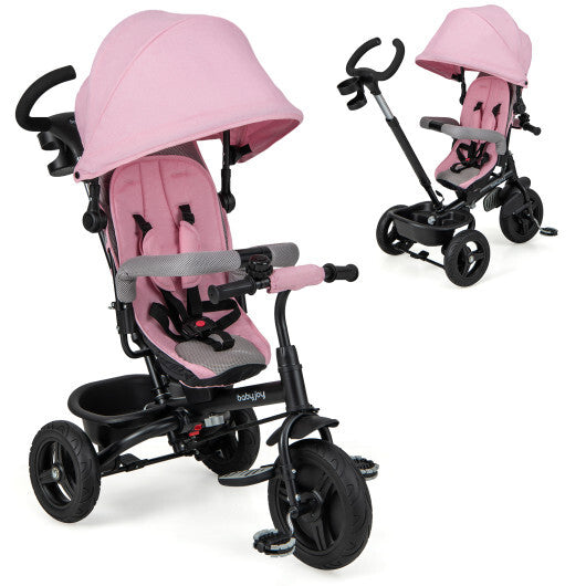 4-in-1 Baby Tricycle Toddler Trike with Reversible Seat and 5-Point Safety Harness-Gray LuxuryLifeWay Online Store