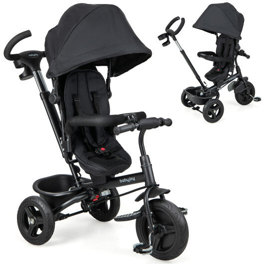4-in-1 Baby Tricycle Toddler Trike with Reversible Seat and 5-Point Safety Harness-Gray LuxuryLifeWay Online Store