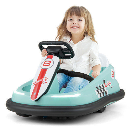 6V kids Ride-on Bumper Car with 360 Spinning and Dual Motors-Green
