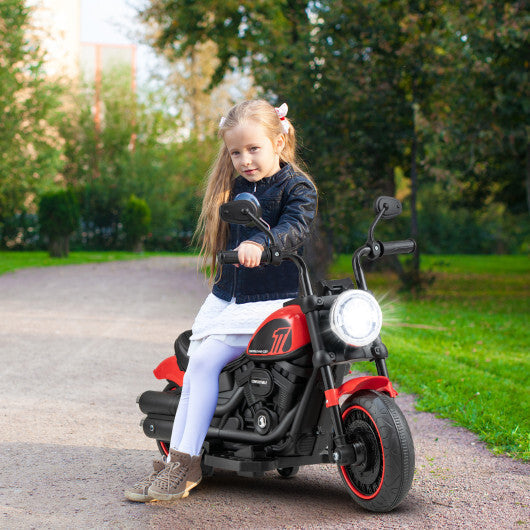 Kids Electric Motorcycle with Training Wheels and LED Headlights-Red - Color: Red LuxuryLifeWay Online Store