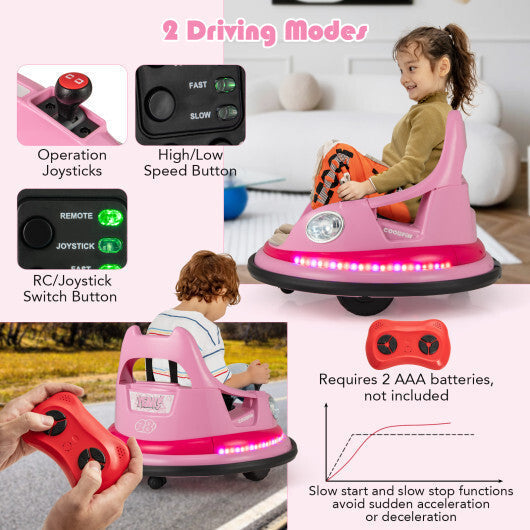 12V Kids Ride On Bumper Car with Remote Control and Dual Joysticks-Blue LuxuryLifeWay Online Store
