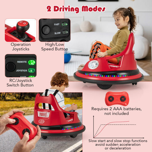 12V Kids Ride On Bumper Car with Remote Control and Dual Joysticks-Blue LuxuryLifeWay Online Store
