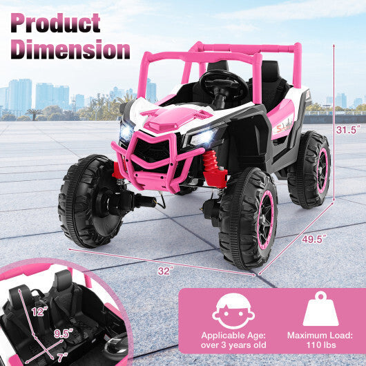 2-Seater Kids Ride on UTV with 2.4G Remote Control for over 3 Years Old Children-Pink - Color: Pink LuxuryLifeWay Online Store