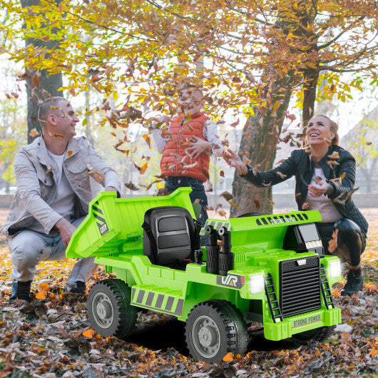 Kids Ride on Dump Truck 12V Ride on Car with Electric Dump Bed-Green LuxuryLifeWay Online Store