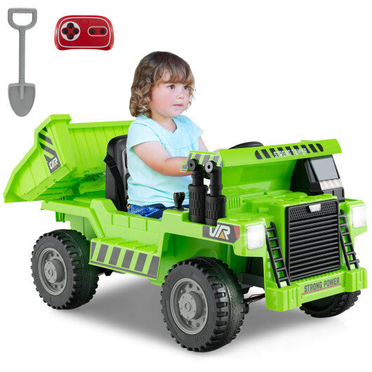 Kids Ride on Dump Truck 12V Ride on Car with Electric Dump Bed-Green LuxuryLifeWay Online Store