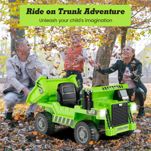 Kids Ride on Dump Truck 12V Ride on Car with Electric Dump Bed-Green LuxuryLifeWay Online Store