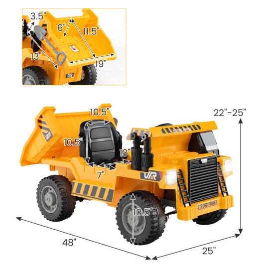 Kids Ride on Dump Truck 12V Ride on Car with Electric Dump Bed-Green LuxuryLifeWay Online Store