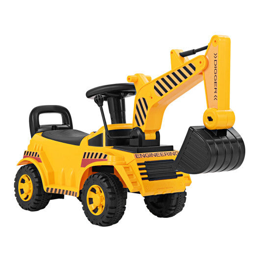 Kids Ride on Excavator with Adjustable Shovel-Yellow LuxuryLifeWay Online Store
