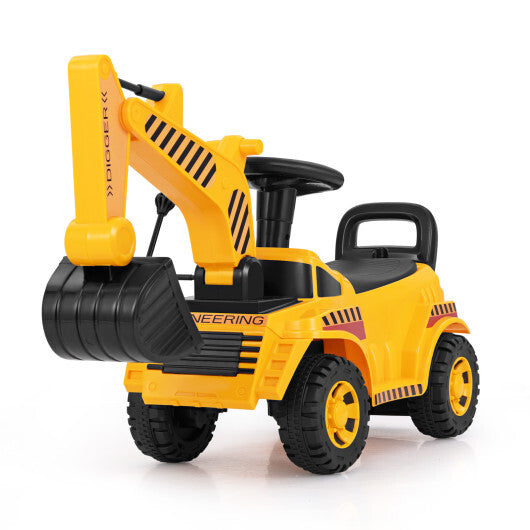 Kids Ride on Excavator with Adjustable Shovel-Yellow LuxuryLifeWay Online Store