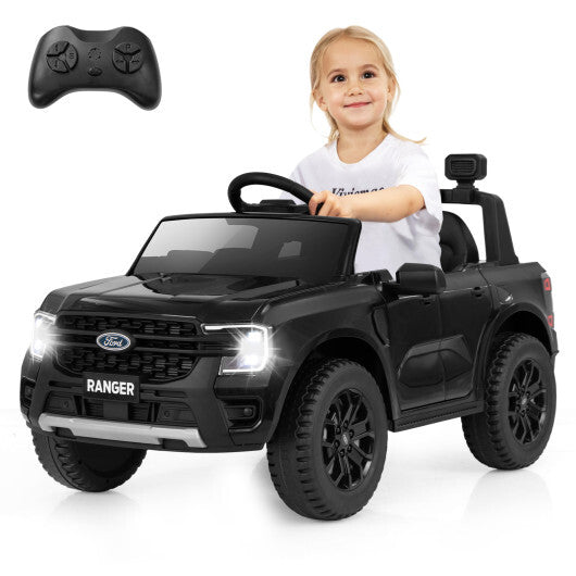 12V Electric Kids Ride on Car Licensed Ford Ranger with Remote Control and Music-Black LuxuryLifeWay Online Store