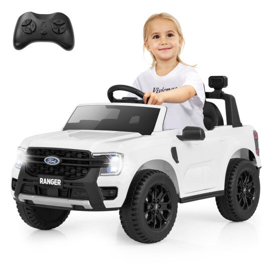 12V Electric Kids Ride on Car Licensed Ford Ranger with Remote Control and Music-Black LuxuryLifeWay Online Store
