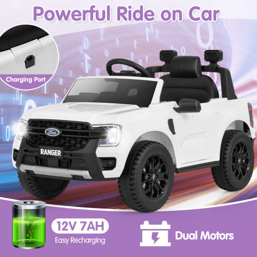 12V Electric Kids Ride on Car Licensed Ford Ranger with Remote Control and Music-Black LuxuryLifeWay Online Store