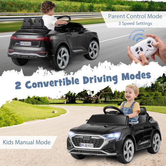 12V Kids Ride on Car Licensed Audi SQ8 with Remote Control and 3 Speeds-Black LuxuryLifeWay Online Store