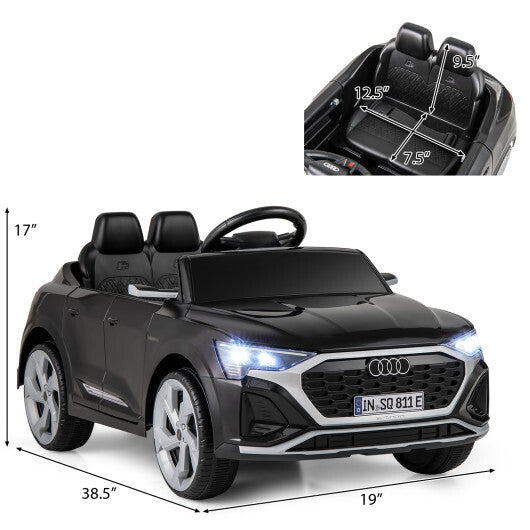 12V Kids Ride on Car Licensed Audi SQ8 with Remote Control and 3 Speeds-Black LuxuryLifeWay Online Store