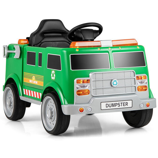 12V Battery Powered Electric Vehicle with Remote Control and Trash Bin-Green LuxuryLifeWay Online Store