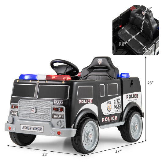 12V Battery Powered Electric Vehicle with 3 Speeds and Megaphone-Black - Color: Black LuxuryLifeWay Online Store