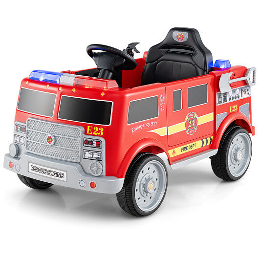 Kids Ride on Fire Truck with Remote Control and Extinguisher-Red LuxuryLifeWay Online Store