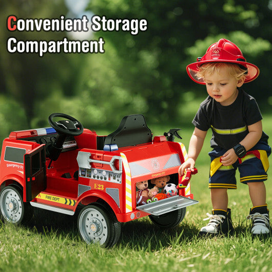 Kids Ride on Fire Truck with Remote Control and Extinguisher-Red LuxuryLifeWay Online Store