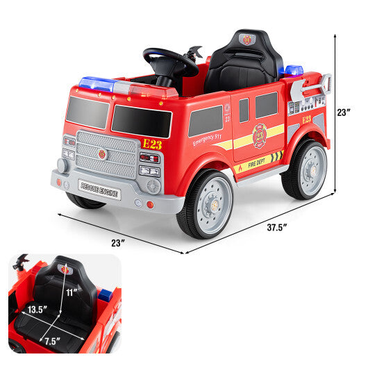 Kids Ride on Fire Truck with Remote Control and Extinguisher-Red LuxuryLifeWay Online Store