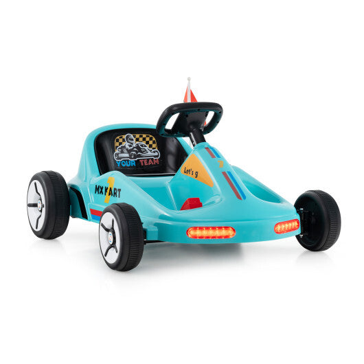 12V Electric Go Kart for Kids Race Toy with Remote Control and Music-Blue LuxuryLifeWay Online Store