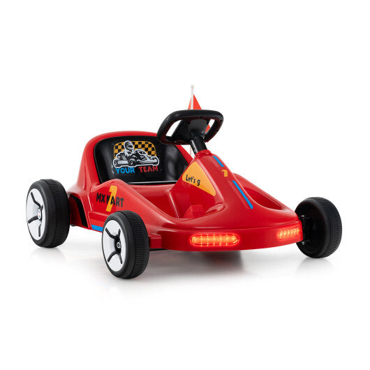 12V Electric Go Kart for Kids Race Toy with Remote Control and Music-Blue LuxuryLifeWay Online Store