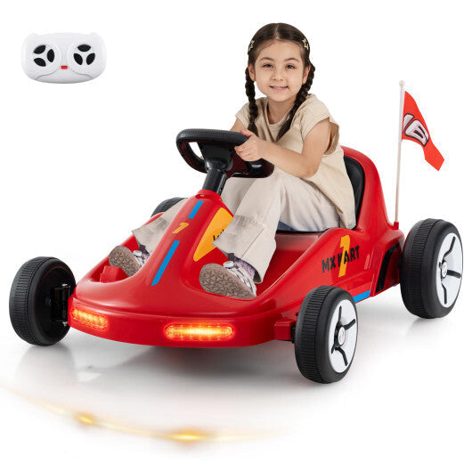12V Electric Go Kart for Kids Race Toy with Remote Control and Music-Blue LuxuryLifeWay Online Store