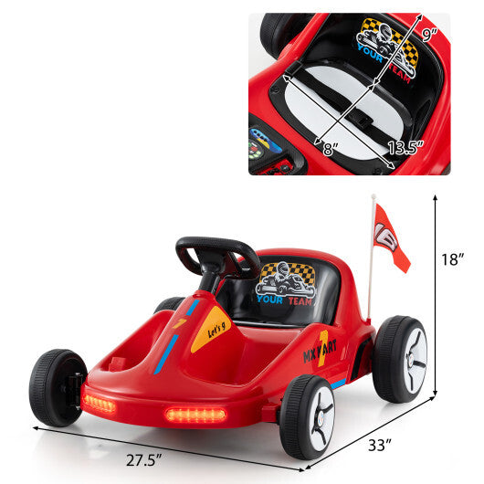 12V Electric Go Kart for Kids Race Toy with Remote Control and Music-Blue LuxuryLifeWay Online Store