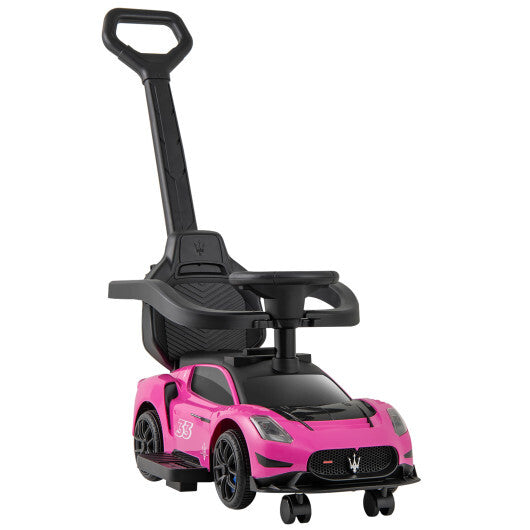 3-in-1 Ride on Push Car Maserati Licensed Sliding Car with Music-Pink LuxuryLifeWay Online Store