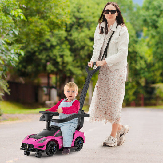 3-in-1 Ride on Push Car Maserati Licensed Sliding Car with Music-Pink LuxuryLifeWay Online Store