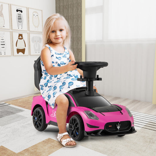 3-in-1 Ride on Push Car Maserati Licensed Sliding Car with Music-Pink LuxuryLifeWay Online Store