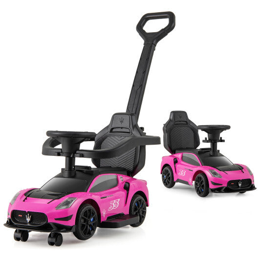 3-in-1 Ride on Push Car Maserati Licensed Sliding Car with Music-Pink LuxuryLifeWay Online Store