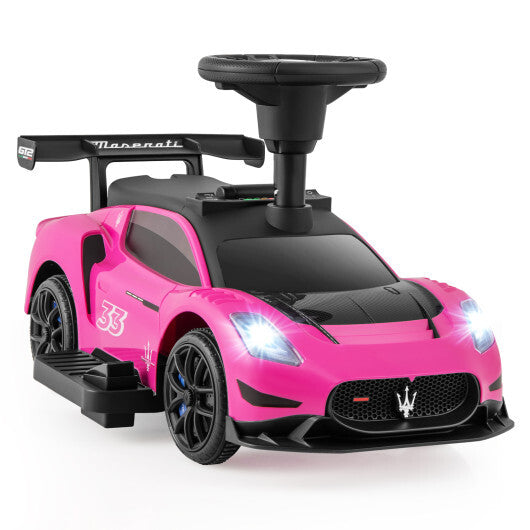 6V Electric Kids Ride on Push Car Maserati Licensed with Foot Pedal and Music-Pink LuxuryLifeWay Online Store