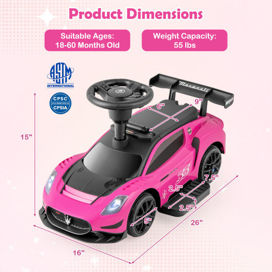 6V Electric Kids Ride on Push Car Maserati Licensed with Foot Pedal and Music-Pink LuxuryLifeWay Online Store