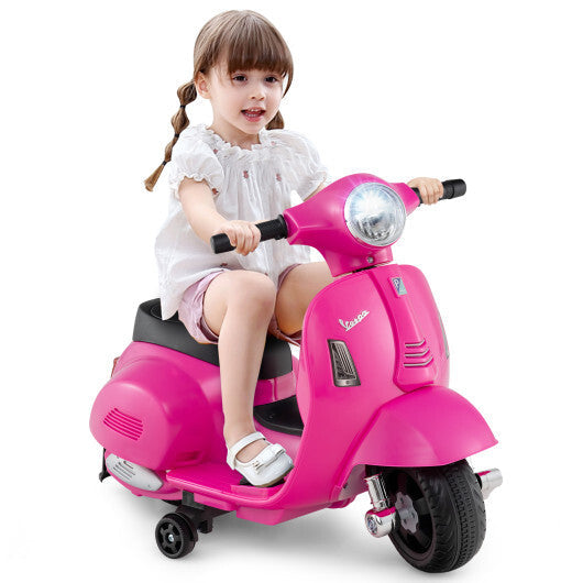 Kids Ride on Motorcycle Licensed Vespa with LED Headlight and Horn Sound-Pink LuxuryLifeWay Online Store